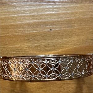 Michael Kors rose gold and engraved bangle bracelet
